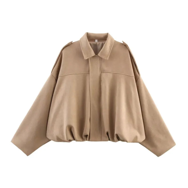 Ivy | Damen Wildleder-Übergangsjacke mit Spitzkragen
