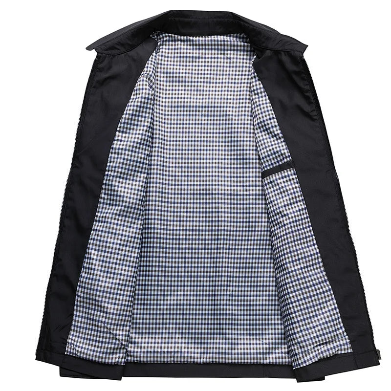 Minimalistische Reißverschluss Vorderseite Freizeit Sommerjacke für Herren