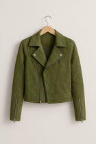 Jacke Damen - Asymmetrische Wildlederjacke
