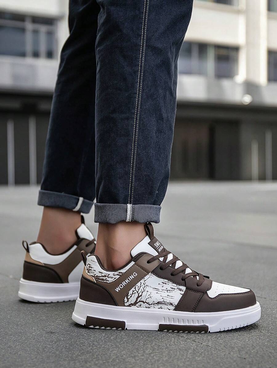 Beige Herren Sneaker mit Print – sportlich, bequem und perfekt für jeden Tag