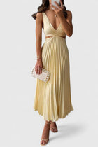 Damen Hochzeitsgastkleid | Ärmellos Falten