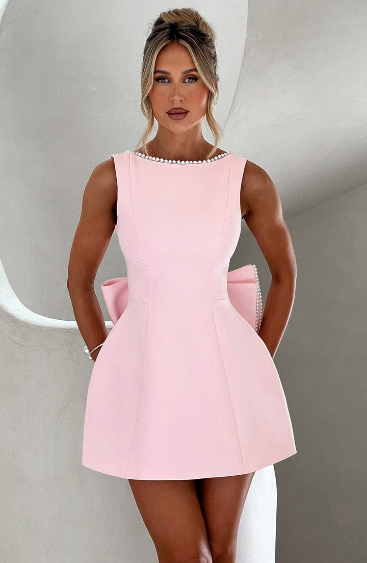 Damen Hochzeitsgast Mini Kleid | Ärmellos
