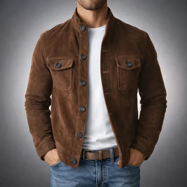 Freddie | Klassische Wildlederjacke mit Taschen