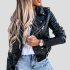 Gefütterte Lederjacke für Damen