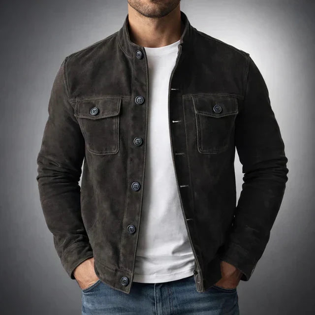 Freddie | Klassische Wildlederjacke mit Taschen
