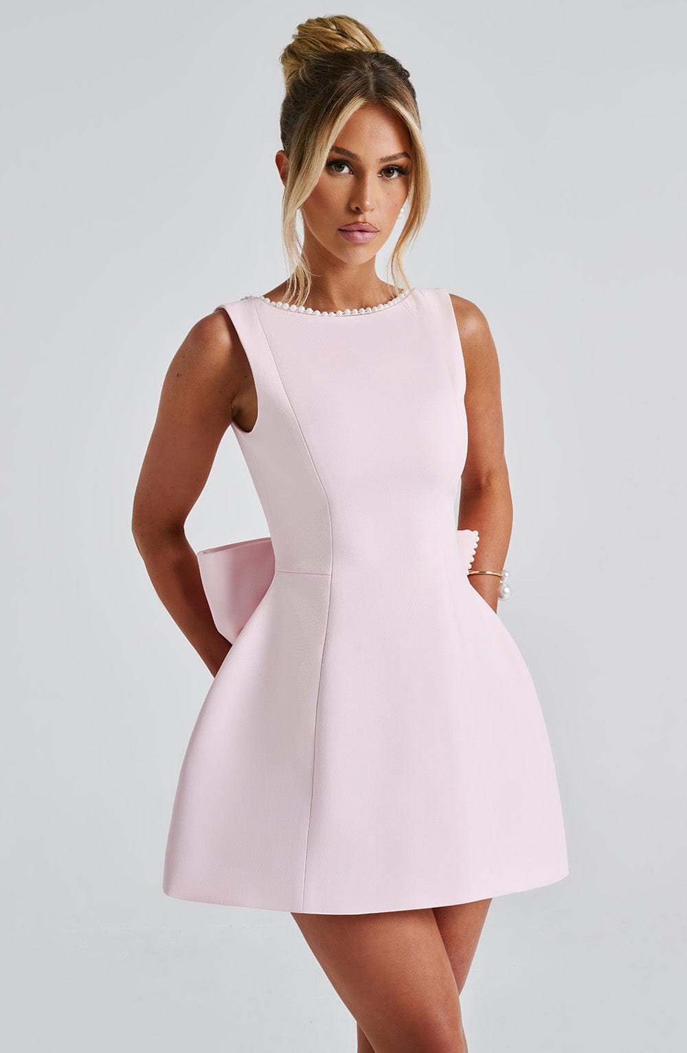 Damen Hochzeitsgast Mini Kleid | Ärmellos