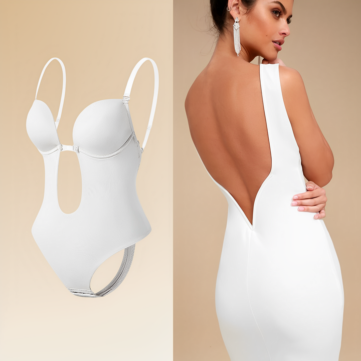 Damen Shapewear Bodysuit mit niedrigem Rücken – Nahtloser Stütz-Bodysuit