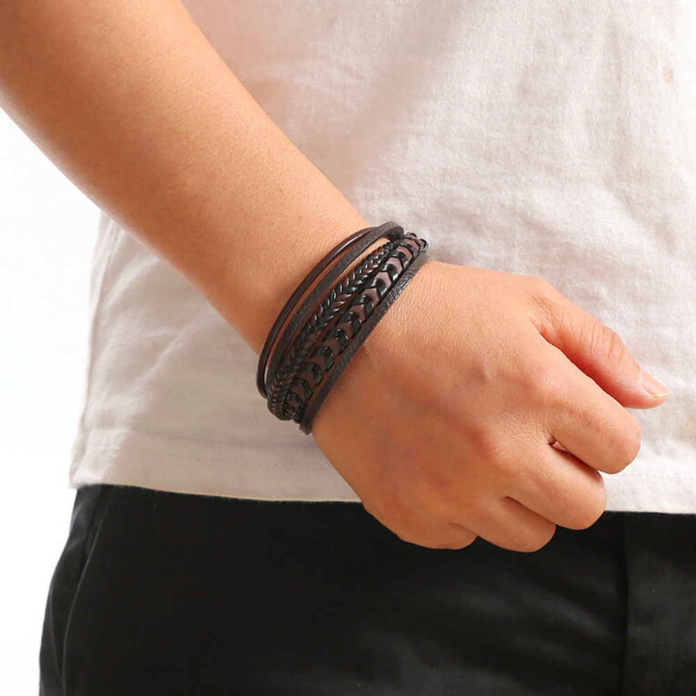Felix | Geflochtenes Leder-Viking-Armband