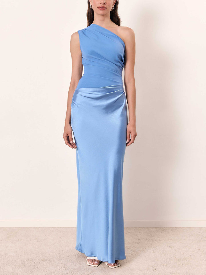 Maxikleid für Hochzeitsgäste | Asymmetrisch Faltenwurf