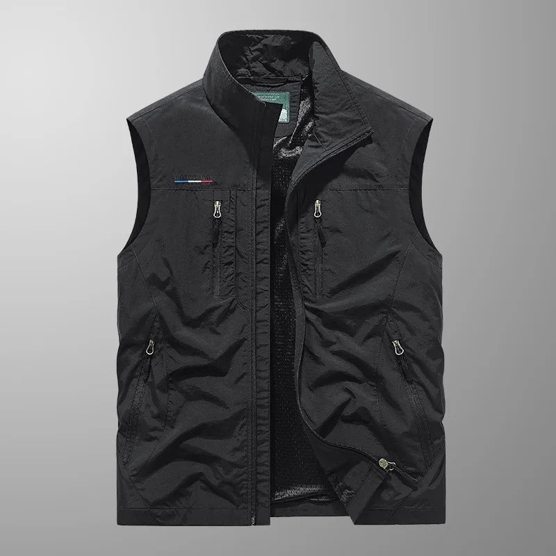 Herren Bodywarmer mit Reißverschluss und Stehkragen Outdoor Weste