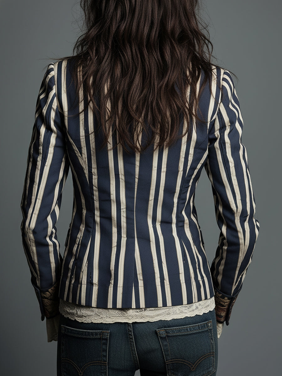 Nina | Blazer rayé bohème rétro classique