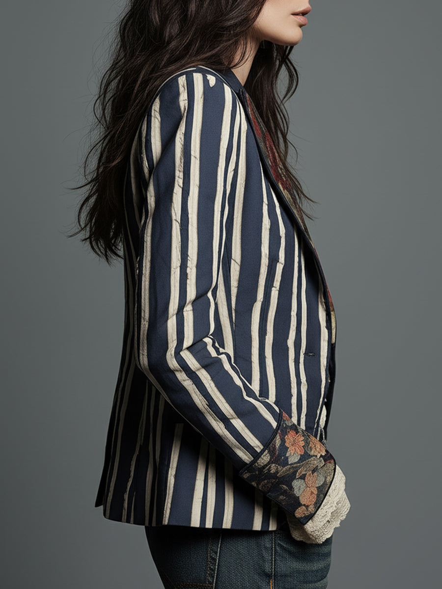 Nina | Blazer rayé bohème rétro classique