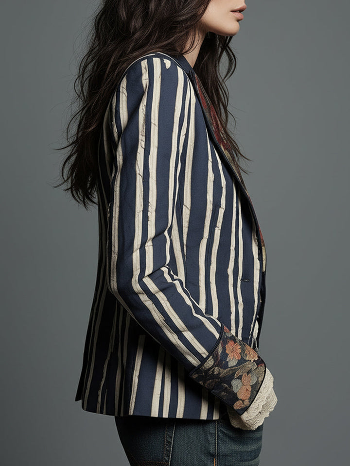 Nina | Blazer rayé bohème rétro classique