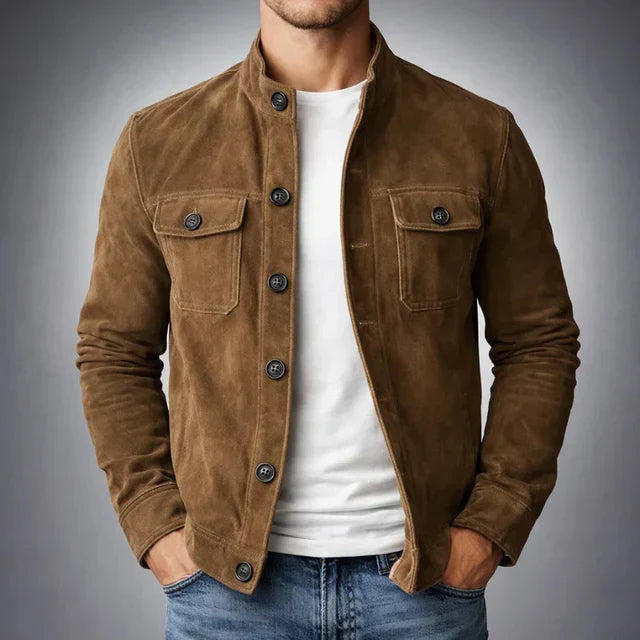 Freddie | Klassische Wildlederjacke mit Taschen