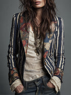 Nina | Blazer rayé bohème rétro classique