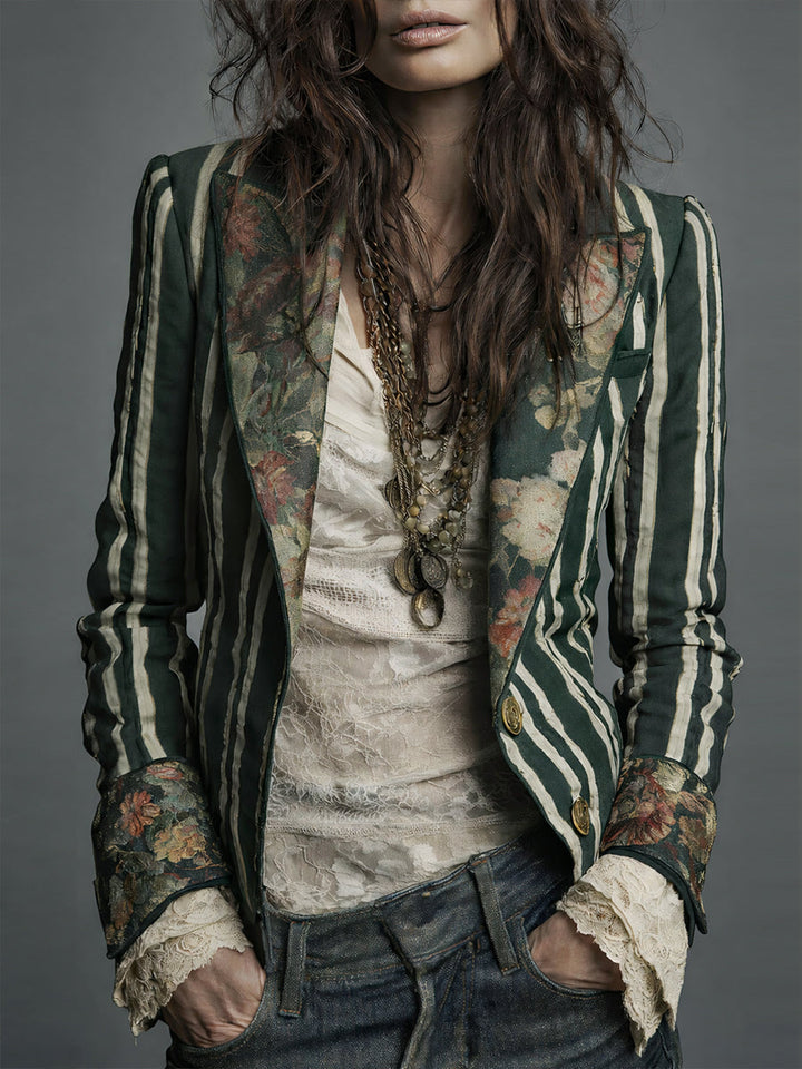 Nina | Blazer rayé bohème rétro classique