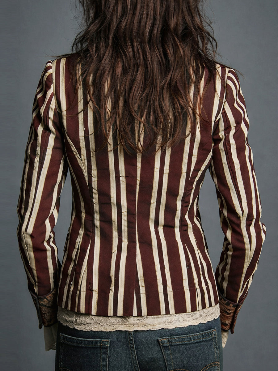 Nina | Blazer rayé bohème rétro classique