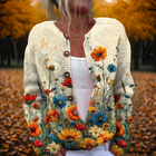 Helena | Gilet Cardigan Fleurs Rétro
