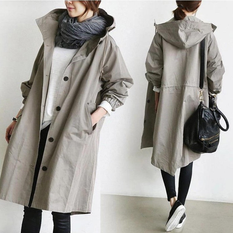 Kelly – Lässige, mittellange Windjacke für Frauen mit langen Ärmeln