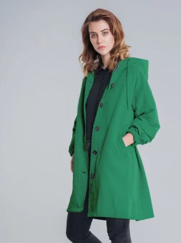 Kelly – Lässige, mittellange Windjacke für Frauen mit langen Ärmeln