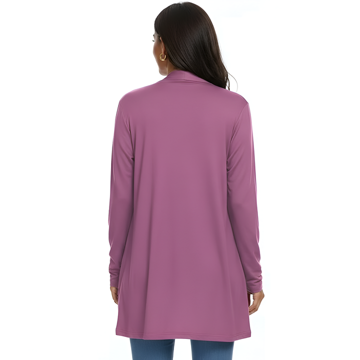 Leichter, lässiger, offener langer Cardigan mit Taschen
