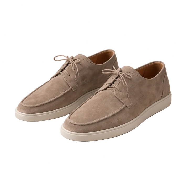 Loafers Wildleder Herren Regular Fit Leder Schnürung Geschlossene Spitze