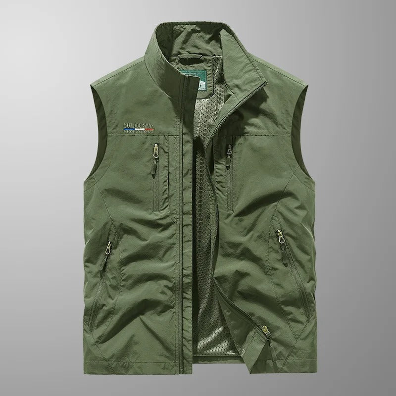 Herren Bodywarmer mit Reißverschluss und Stehkragen Outdoor Weste