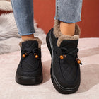 Damen Winter-Ankle Boots mit gepolstertem Design, Plateausohle, Kunstfellfutter, Zierperlen und Schnürung