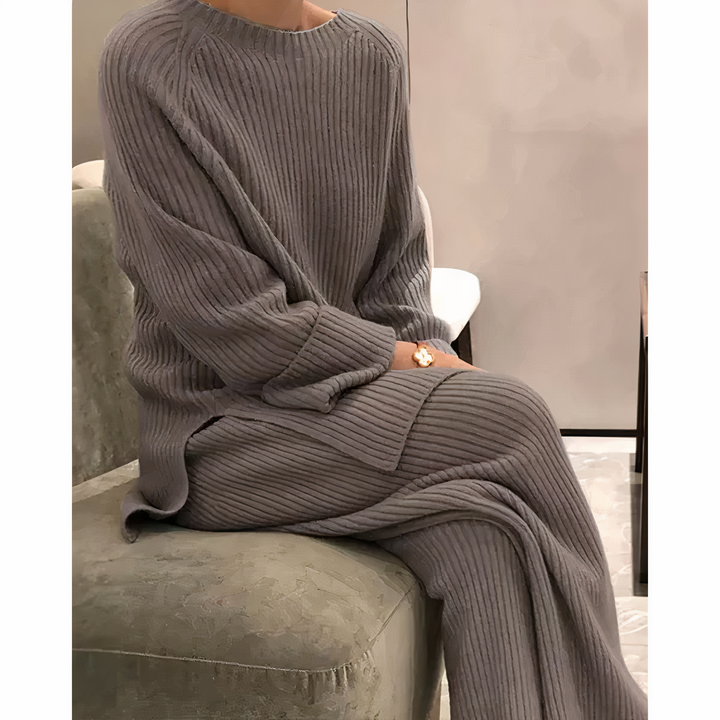 Samantha - Ensemble tendance pull et pantalon en maille