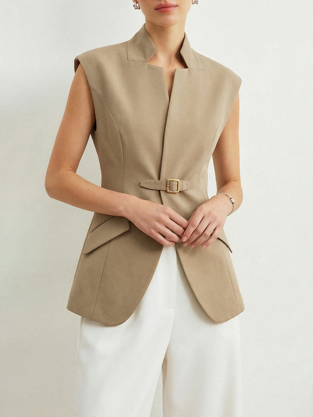 Boden | Gilet-Blazer mit Taillengürtel