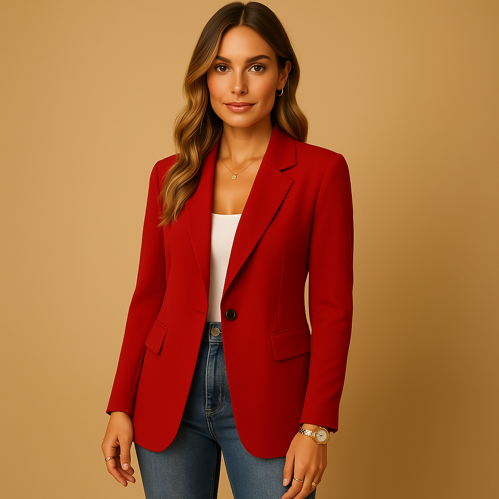Blazer ajusté classique à un bouton avec poches à rabat