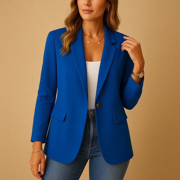 Blazer ajusté classique à un bouton avec poches à rabat