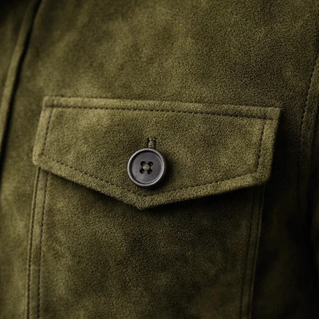 Freddie | Klassische Wildlederjacke mit Taschen