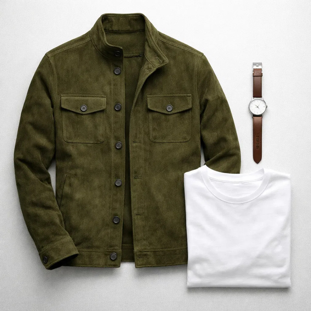 Freddie | Klassische Wildlederjacke mit Taschen