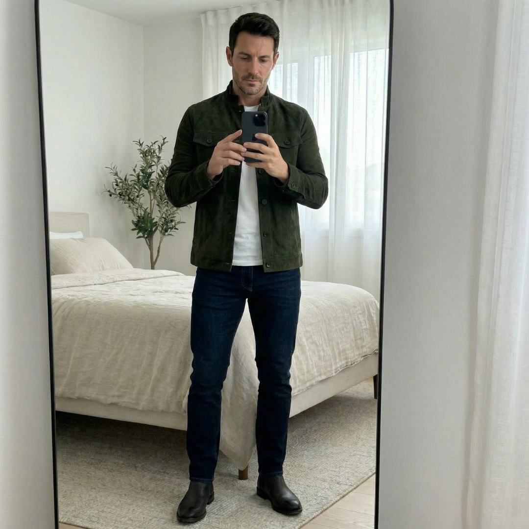 Freddie | Klassische Wildlederjacke mit Taschen