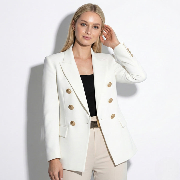 Doppelknopf-Blazer mit goldenen Knopfdetails
