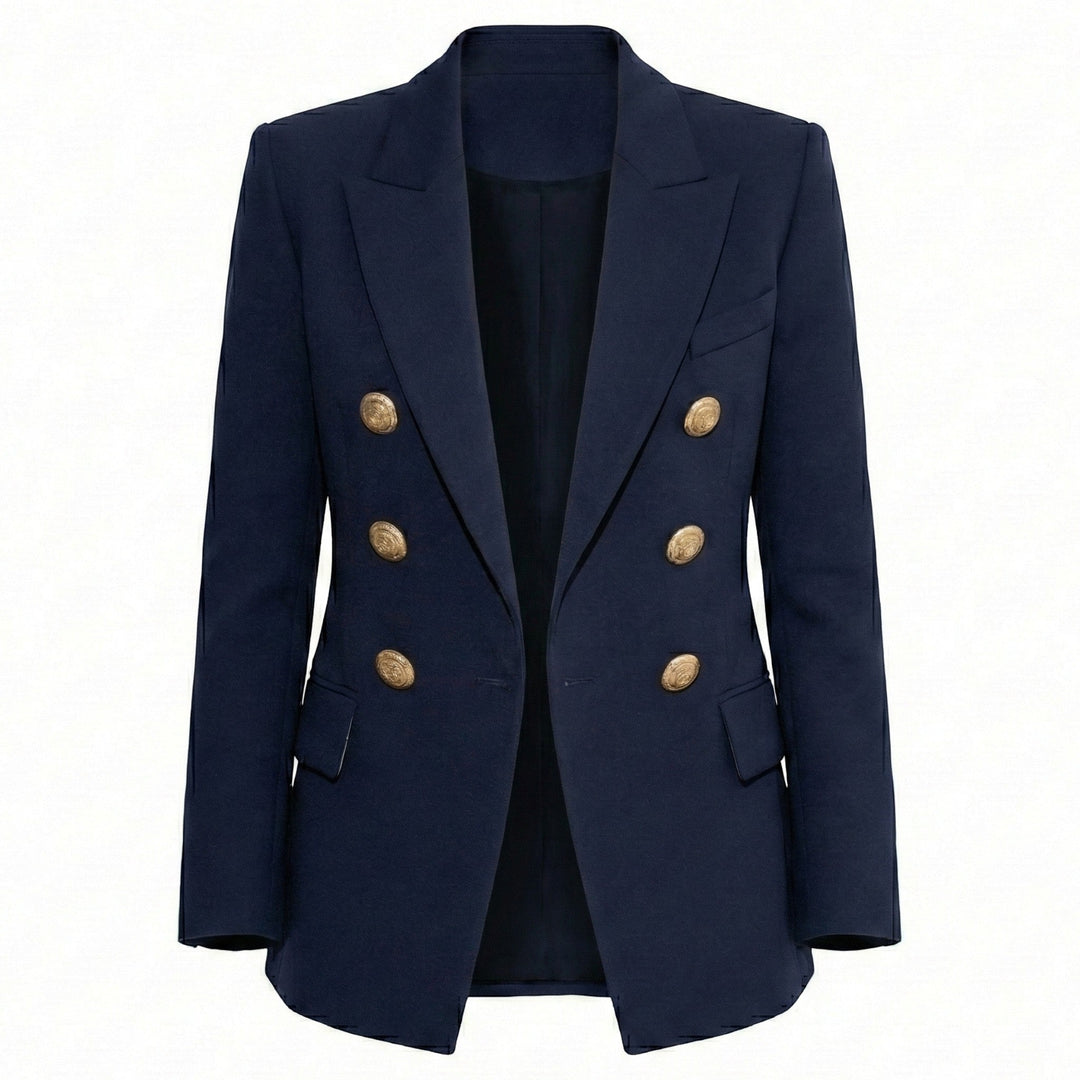Doppelknopf-Blazer mit goldenen Knopfdetails