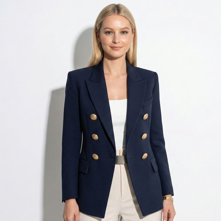 Doppelknopf-Blazer mit goldenen Knopfdetails