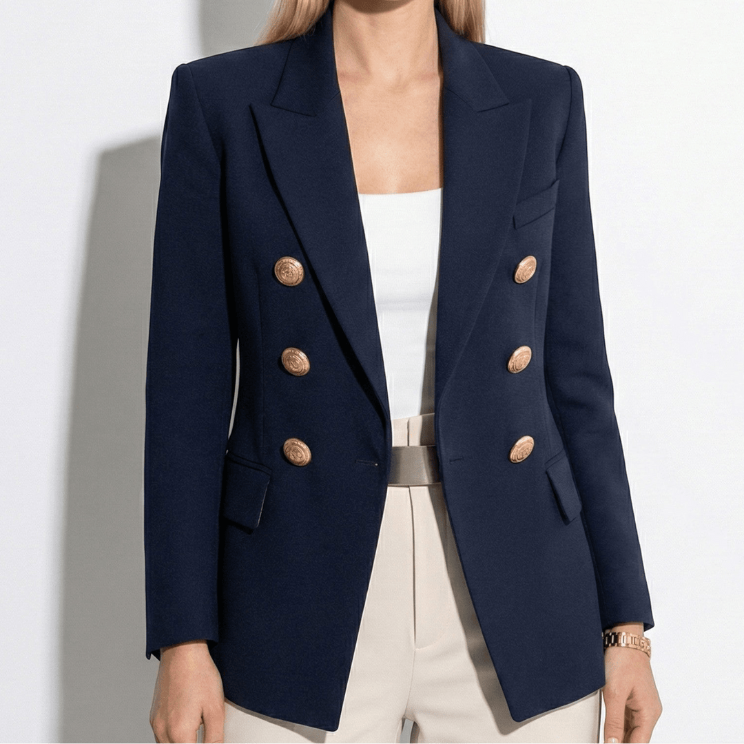 Doppelknopf-Blazer mit goldenen Knopfdetails