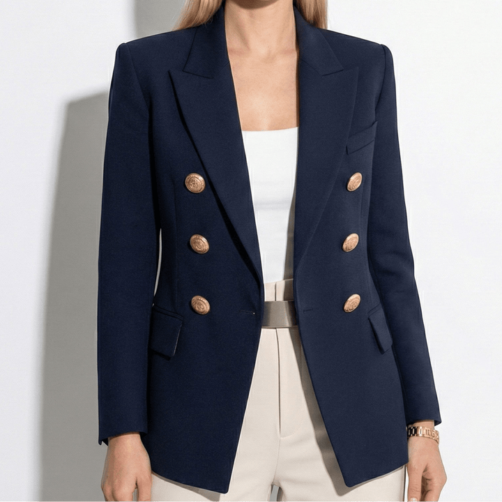 Doppelknopf-Blazer mit goldenen Knopfdetails
