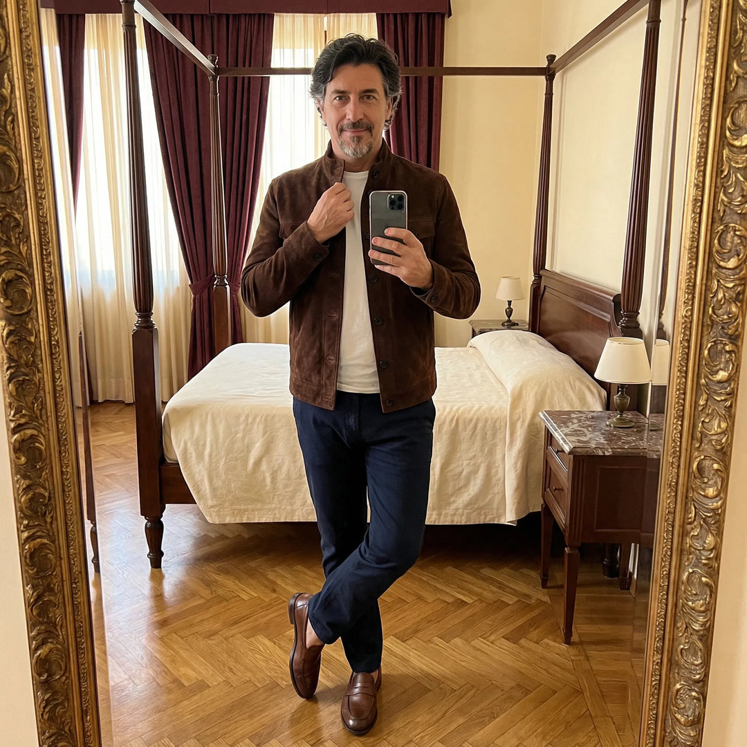 Freddie | Klassische Wildlederjacke mit Taschen