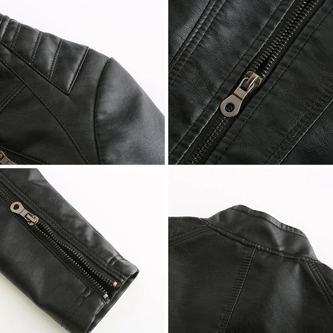 Stylische Leder Damenjacke mit zeitlosem Design