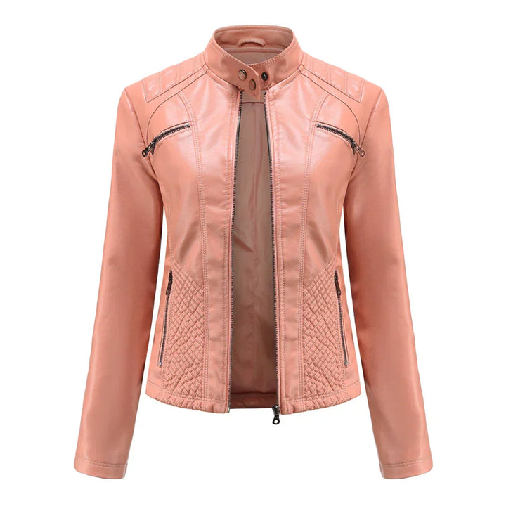 Stylische Leder Damenjacke mit zeitlosem Design