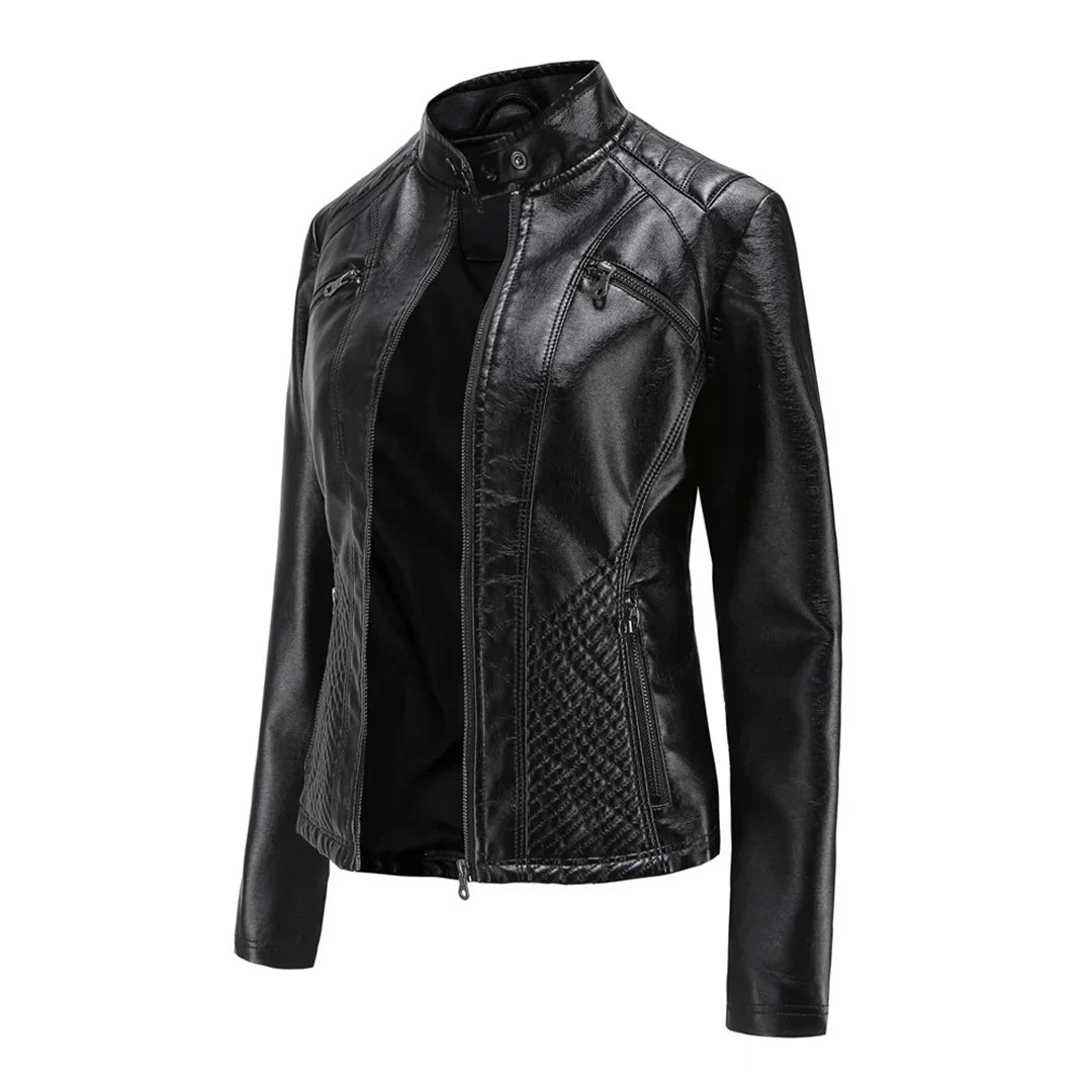 Stylische Leder Damenjacke mit zeitlosem Design