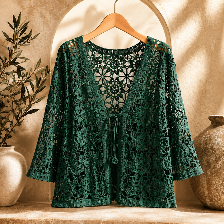Cardigan Damen - Strick Floral Cardigan