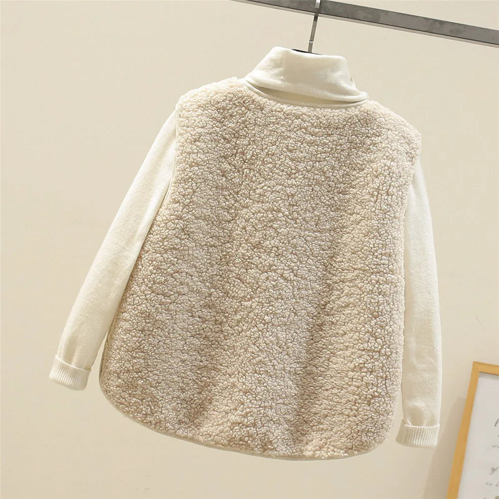 Gilet Doux Femme avec Boutons et Poches – Coton Chaud, Gilet Décontracté pour l&