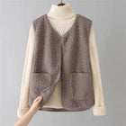 Gilet Doux Femme avec Boutons et Poches – Coton Chaud, Gilet Décontracté pour l'Automne et l'Hiver