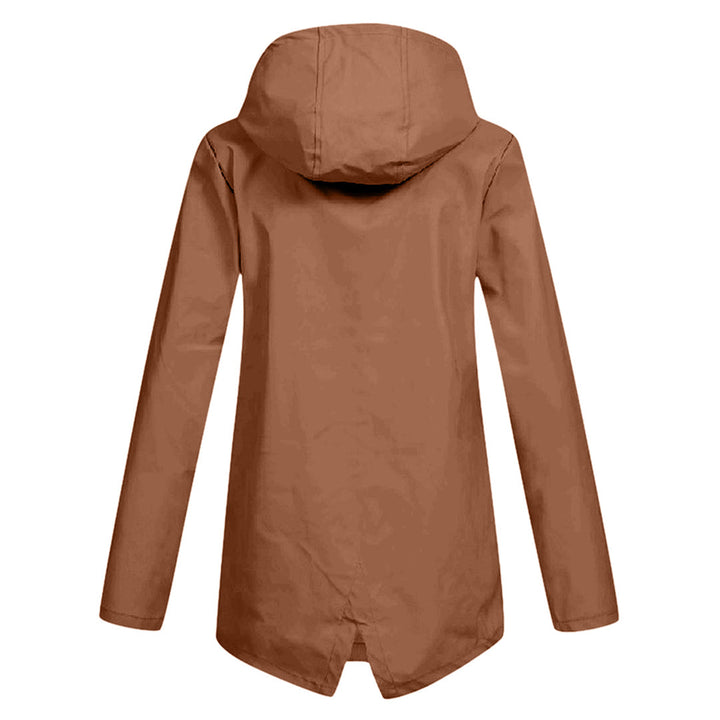 Veste de mi-saison zippée et imperméable pour femme avec capuche