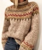 Pull en maille à col montant pour femme – Laine islandaise, pull en laine pour l'hiver et le quotidien