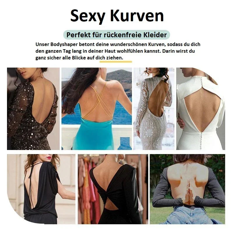 Damen Shapewear Bodysuit mit niedrigem Rücken – Nahtloser Stütz-Bodysuit